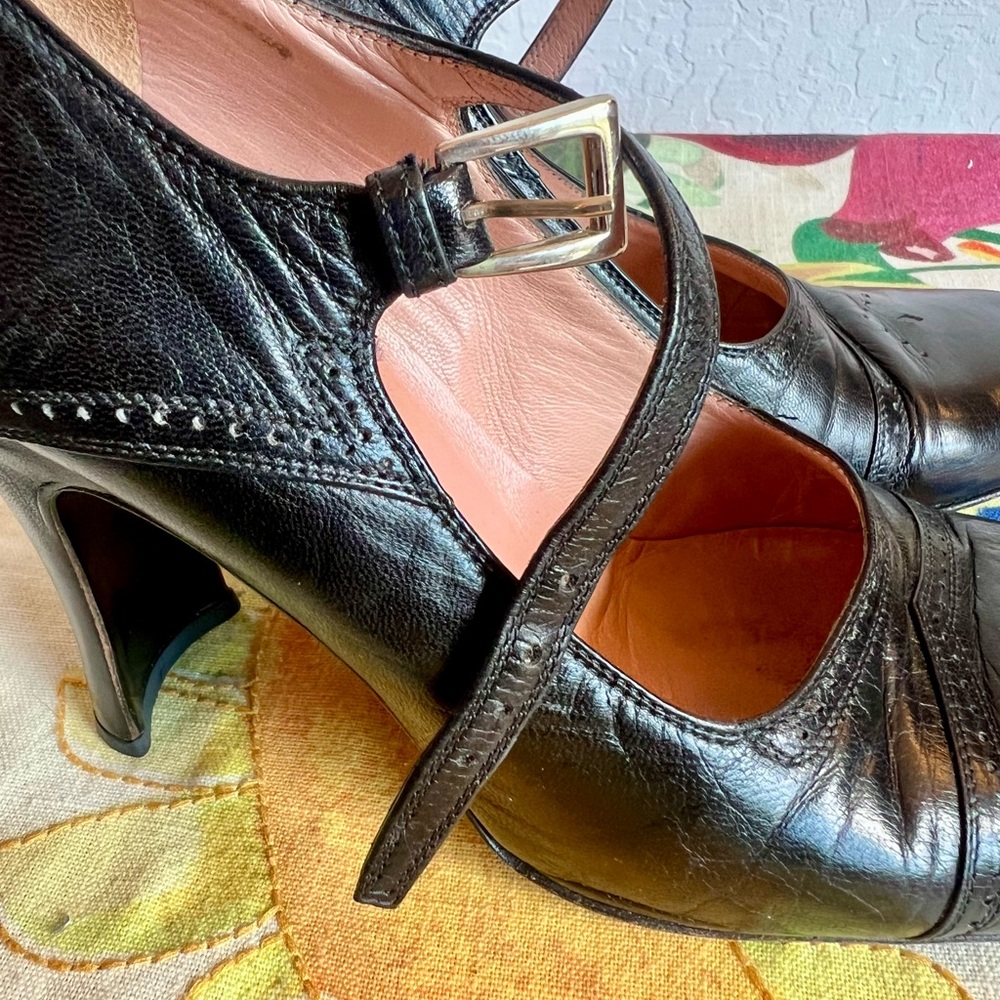 PRADA Mary Jane Pumps Women’s Size 38 (7.5) Black Vintage 90s - Picture 7 of 13